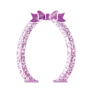 An image of our Purple Egg Bow Arch that is complemented with twinkling LEDs, perfect for spring decor.