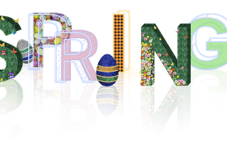 A photograph of some free standing letters that spell out the word spring in bright and cheerful colours. The spring sign makes for the perfect selfie opportunity within a shopping centre.